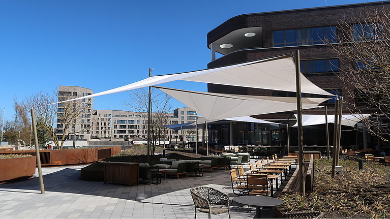 Retractable sail system Scanhotel Rostock Retractable sail system Scanhotel Rostock
